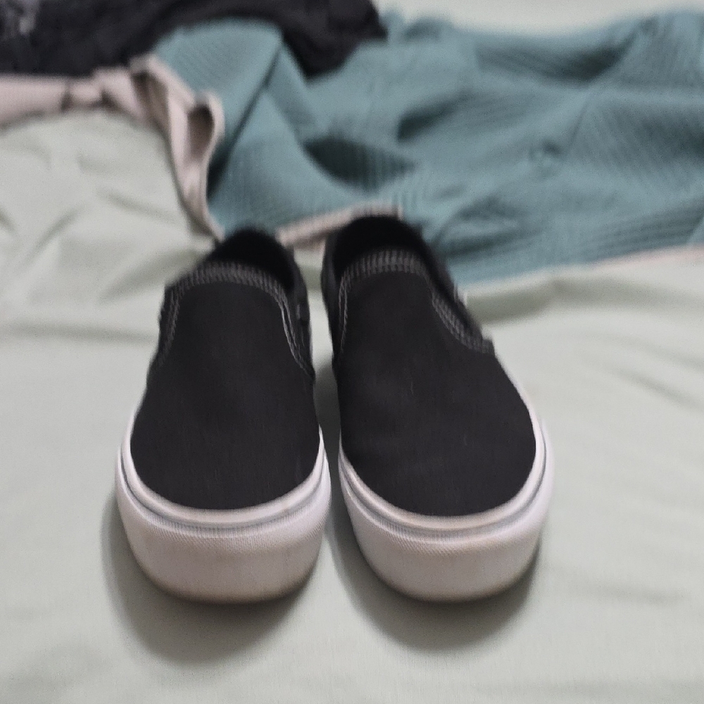 Vans Black Platform Slip-On Shoes